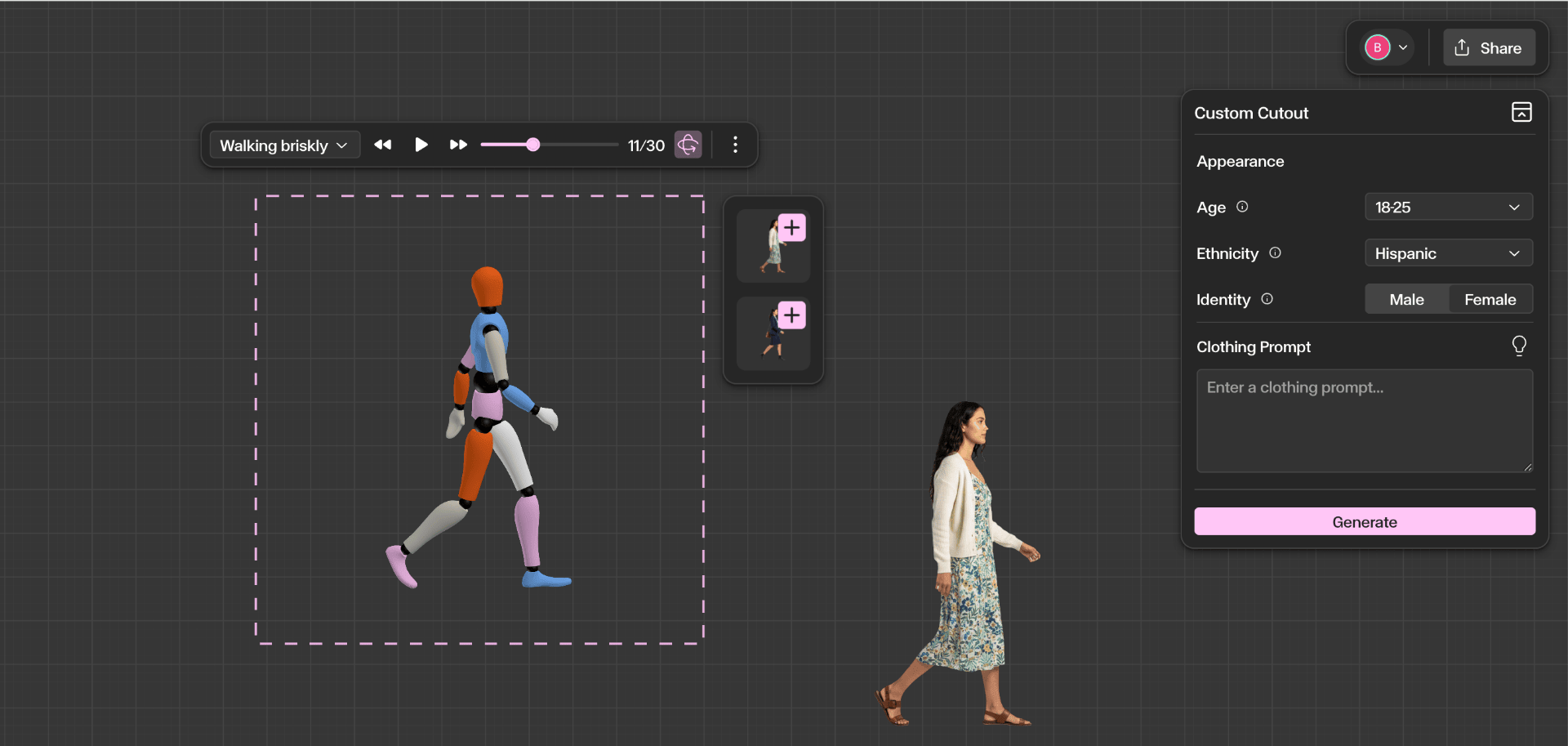 Hit Generate and add to the canvas