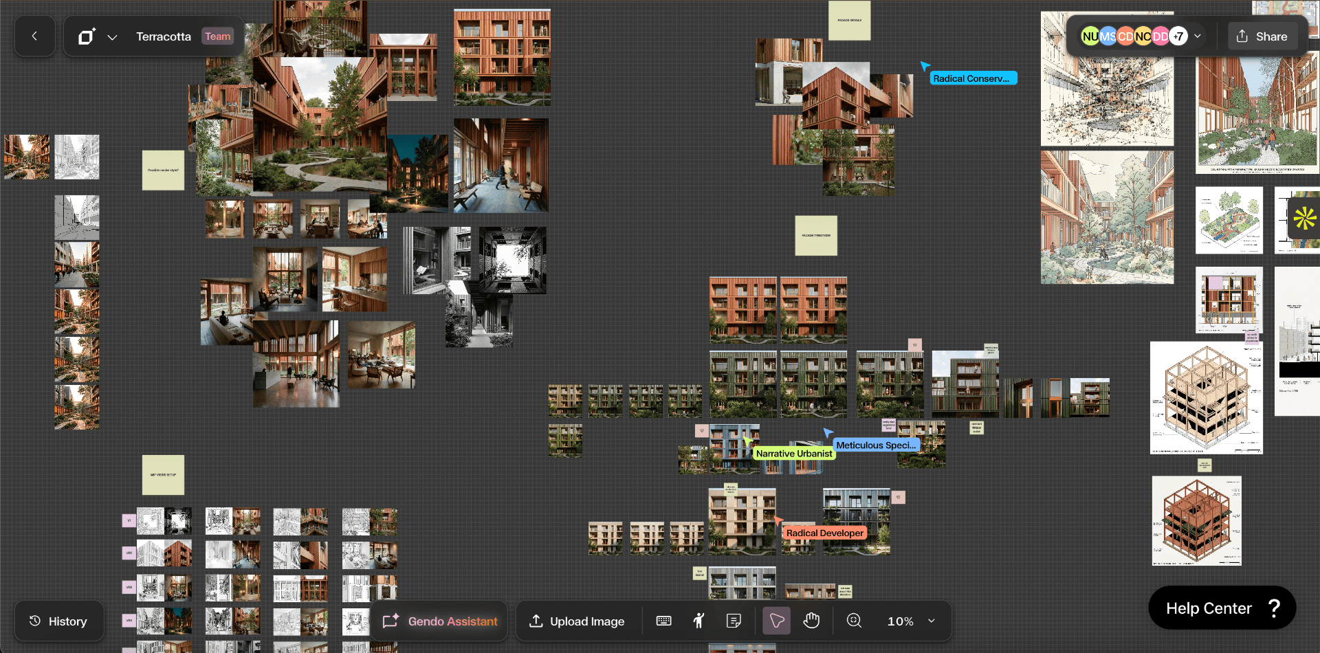 Rhino viewport in Shaded, Arctic and Pen display modes prepared for AI rendering