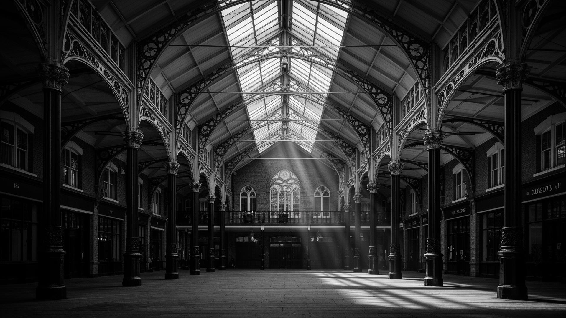 Old Spitalfields Market — Victorian iron hall interior