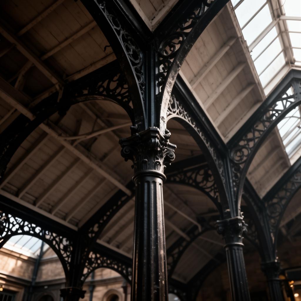 Cast-iron column and truss detail