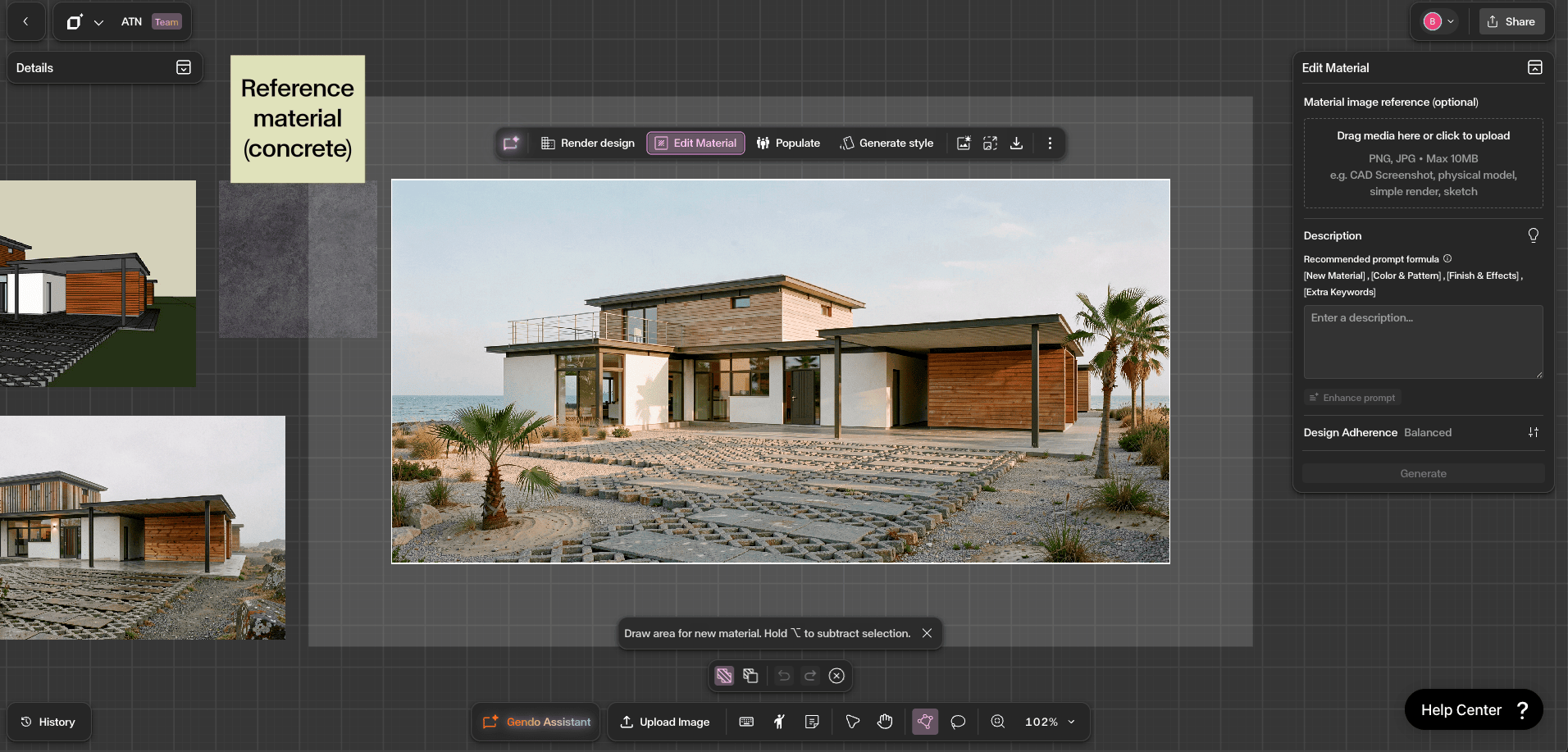 Uploading an interior model export into the Gendo canvas
