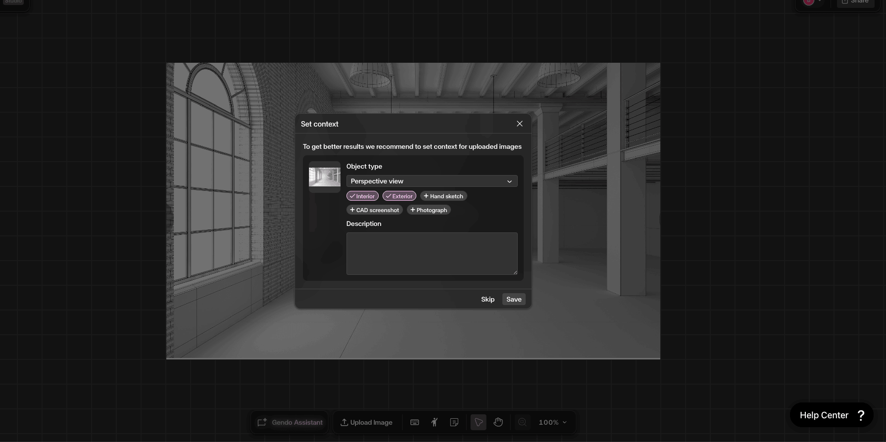Upload images and set context