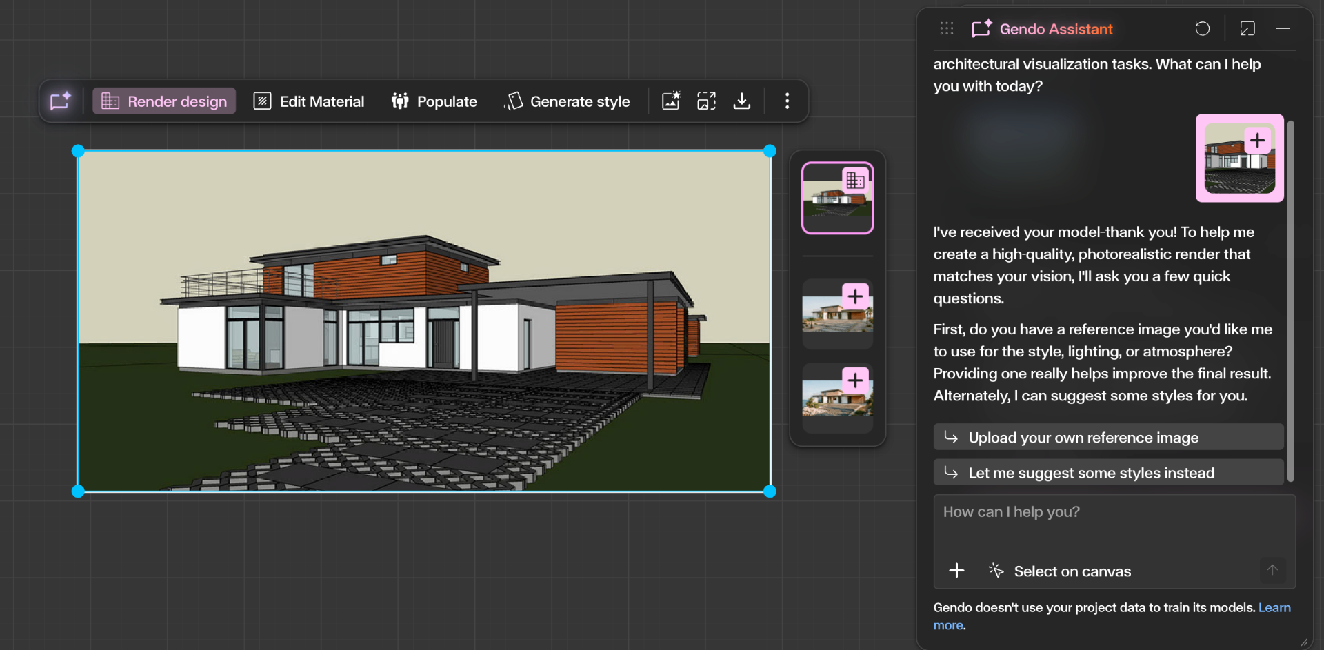 Select an image or asset on the canvas