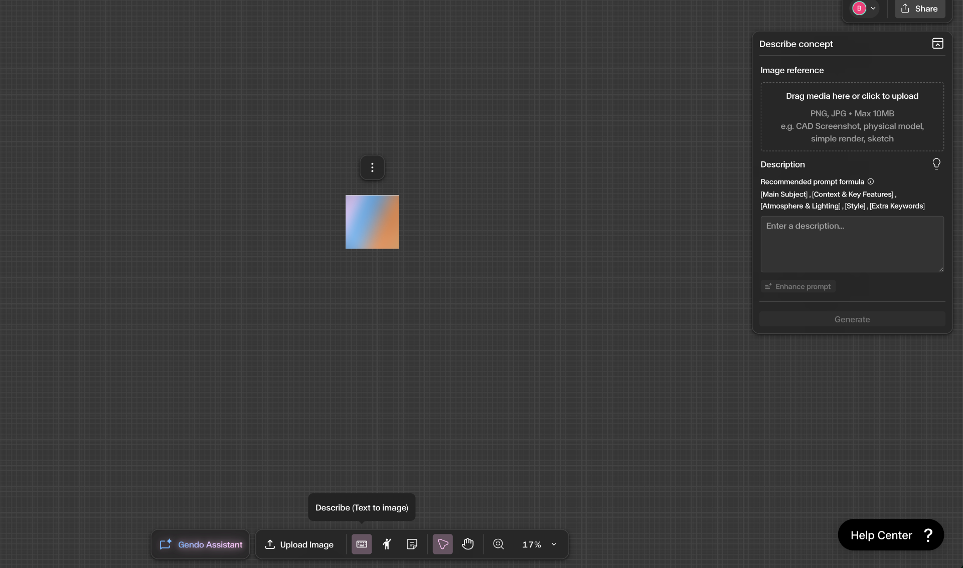 Open the Describe panel