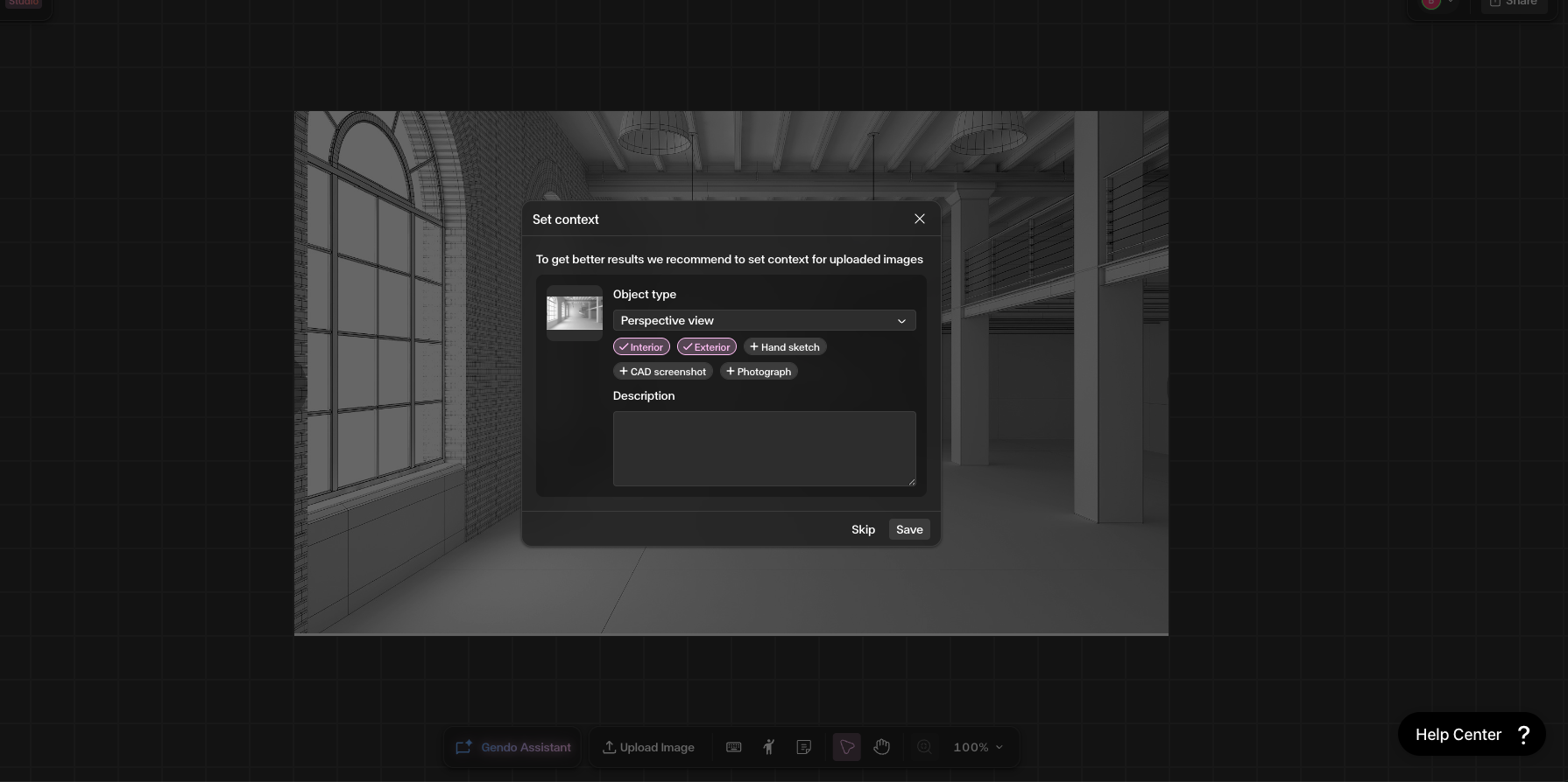 Upload images and set context
