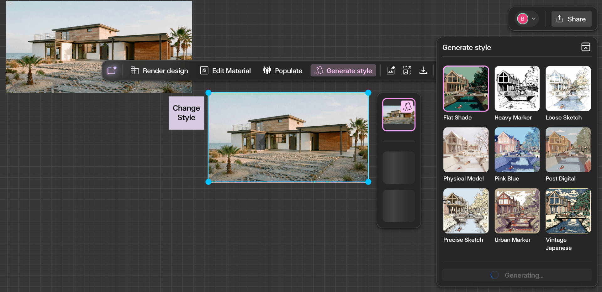 Choose a preset style and click Generate