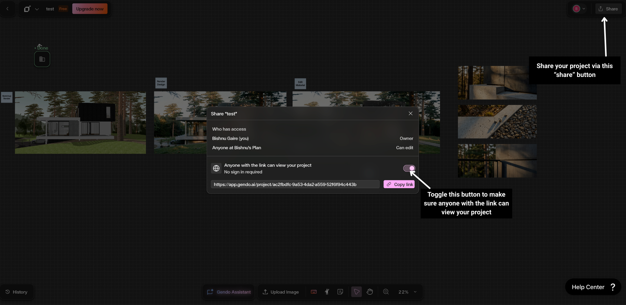 Share projects with clients
