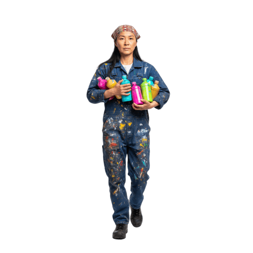 Walking Asian Female PNG — Free Cut-out for Architectural Renders