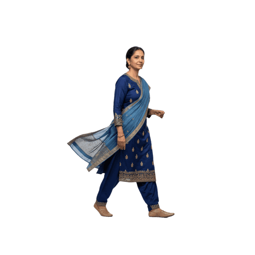 Walking Indian Female PNG — Free Cut-out for Architectural Renders