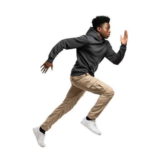Running African Male PNG — Free Cut-out for Architectural Renders