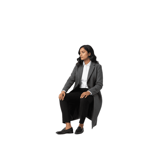 Sitting Indian Female PNG — Free Cut-out for Architectural Renders