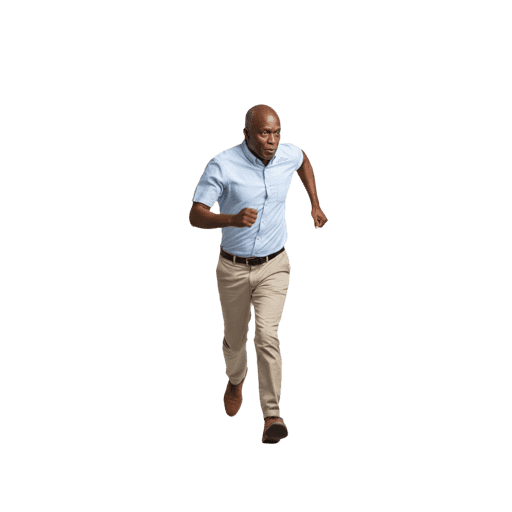 Running African Male PNG — Free Cut-out for Architectural Renders