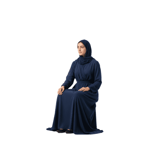 Sitting Arabic Female PNG — Free Cut-out for Architectural Renders